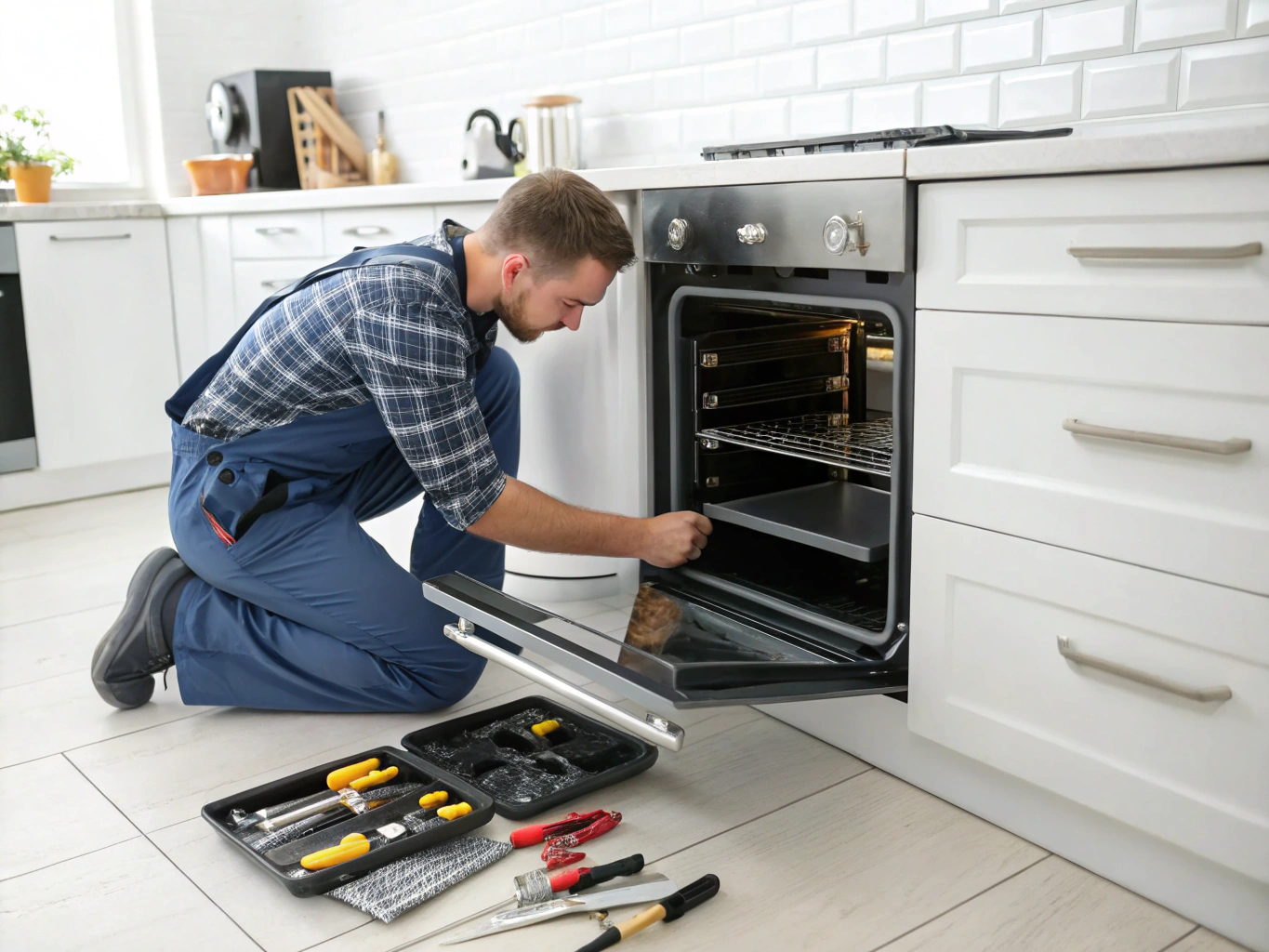 Modern LG convection oven interior repair