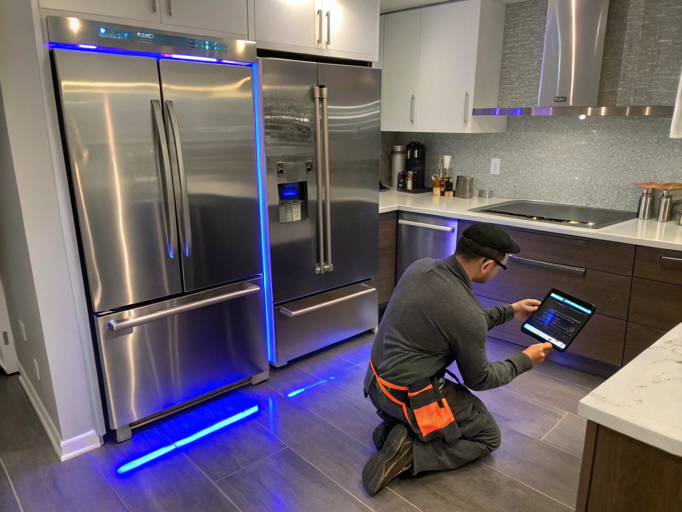 Premium Sub-Zero stainless steel refrigerator maintenance and diagnostics in Smyrna kitchen