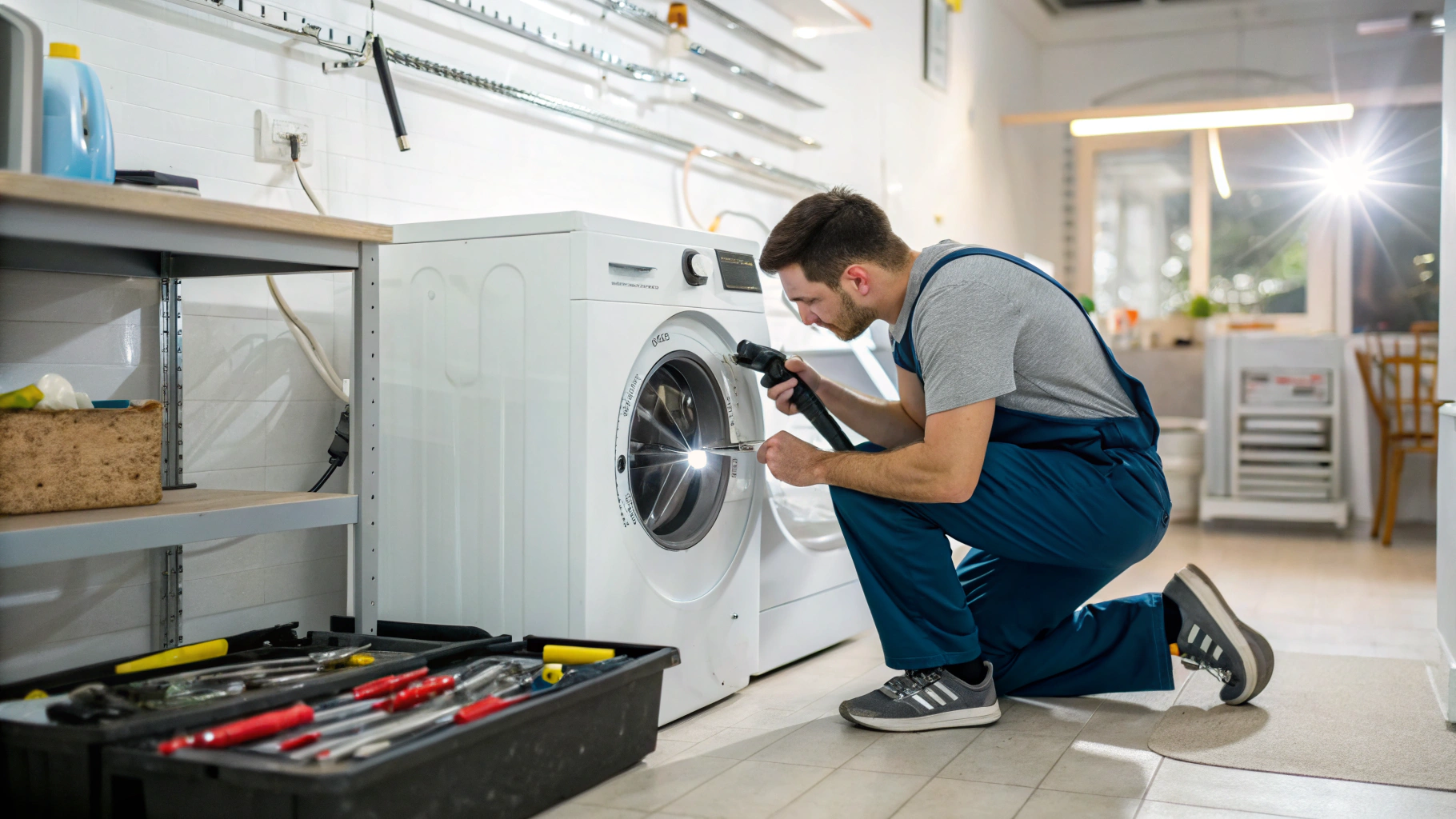 Front load washing machine direct drive motor and drain pump repair